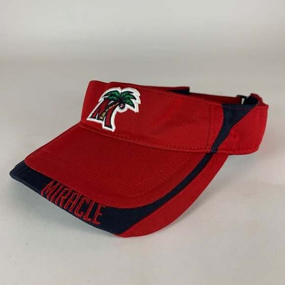 Fort Myers Miracle MiLB Red Navy Blue OC Sports Strapback Adjustable Visor - Picture 1 of 5